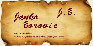 Janko Borović vizit kartica